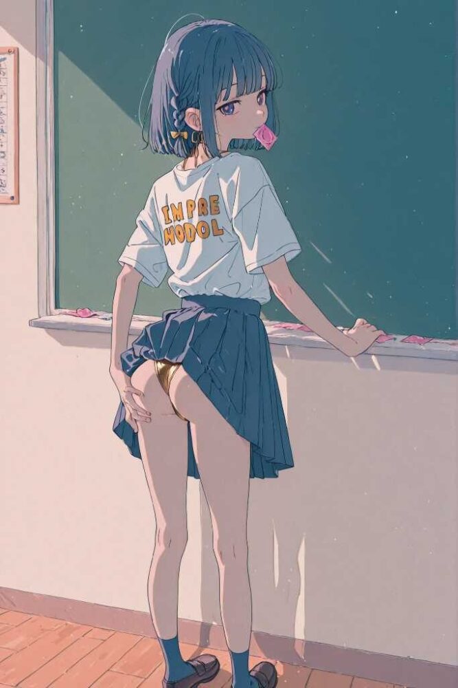 放課後の教室でセックスをするビッチ女子高生