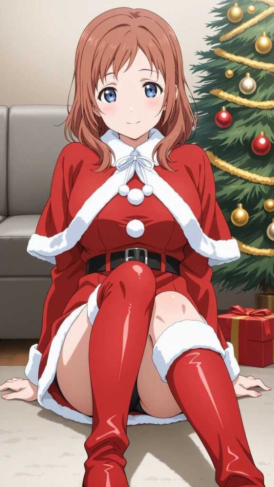 サンタクロースコスチュームの美少女