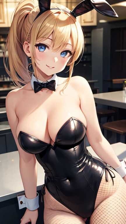 金髪巨乳バニーガール