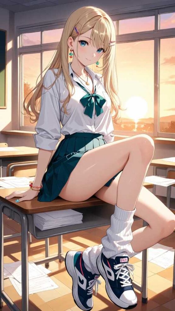 ギャル女子高生の太もも