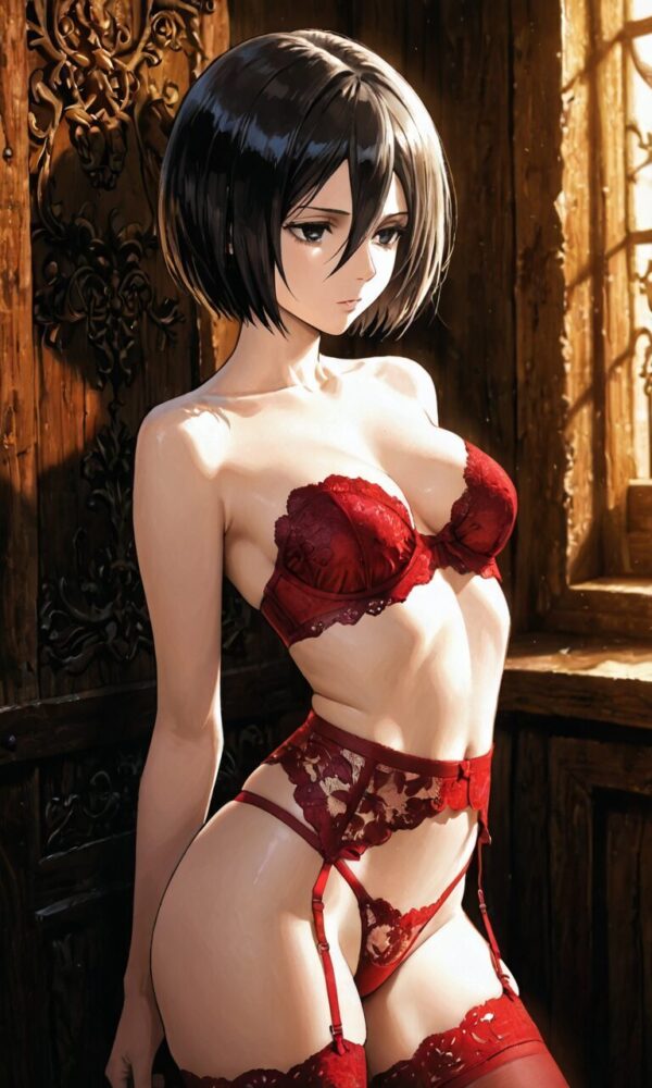 セクシーな下着姿のミカサ・アッカーマン（進撃の巨人）