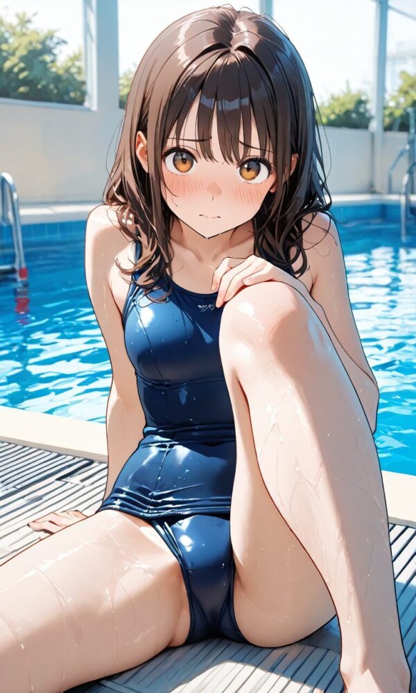 スクール水着を着た美少女