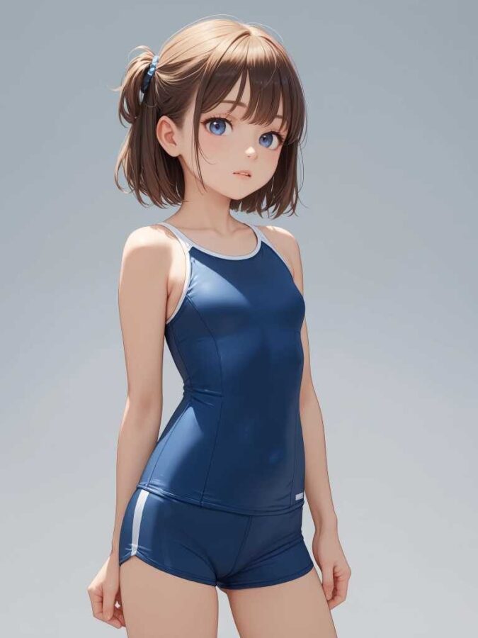 スクール水着の女子小学生