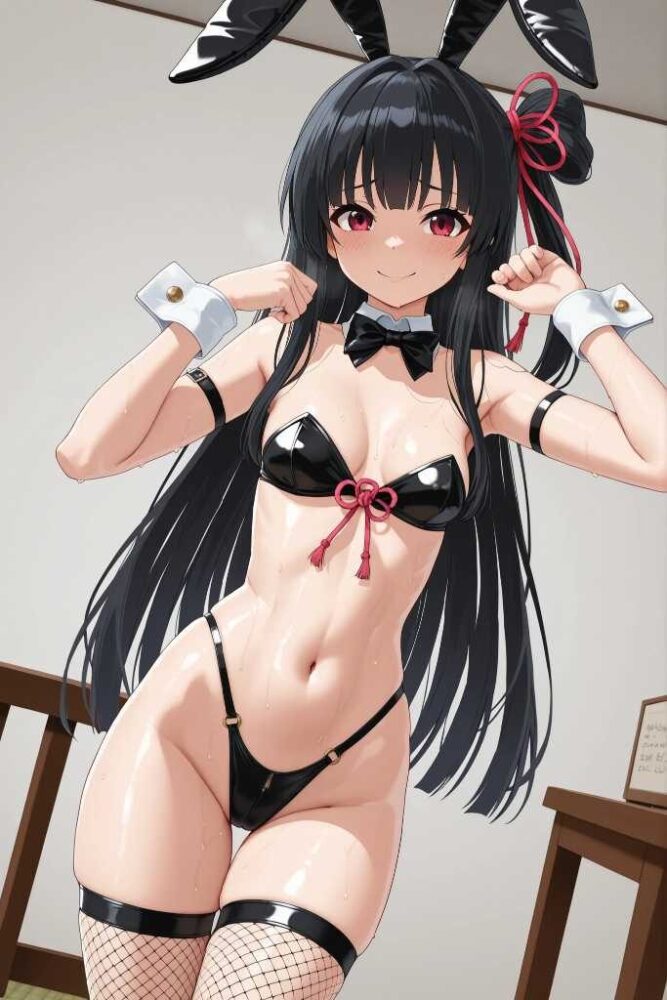 ビキニバニーガールコスチュームの美少女