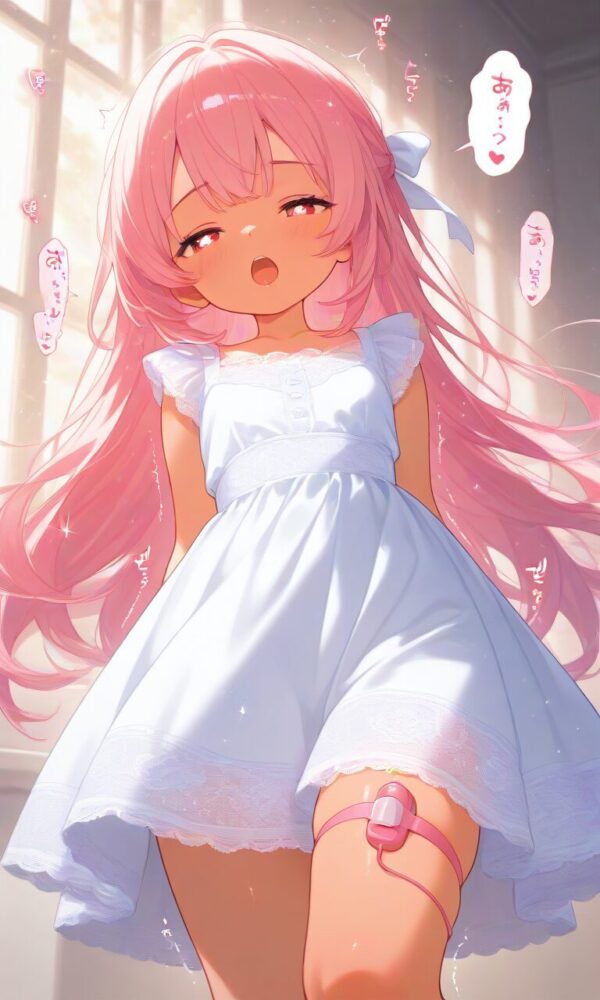 ローターをつけて調教されている美少女