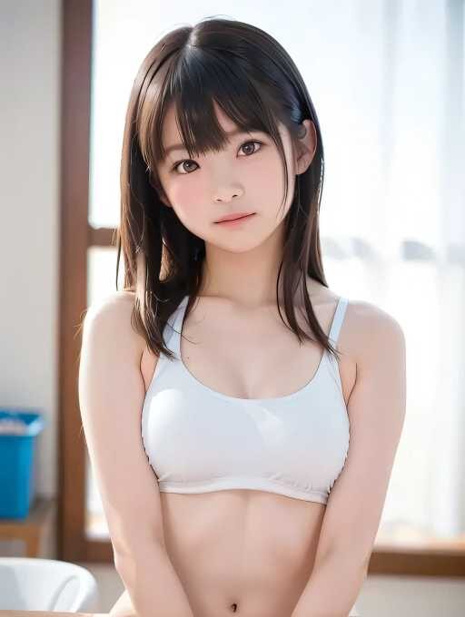 スポーツブラをした美少女のポートレート