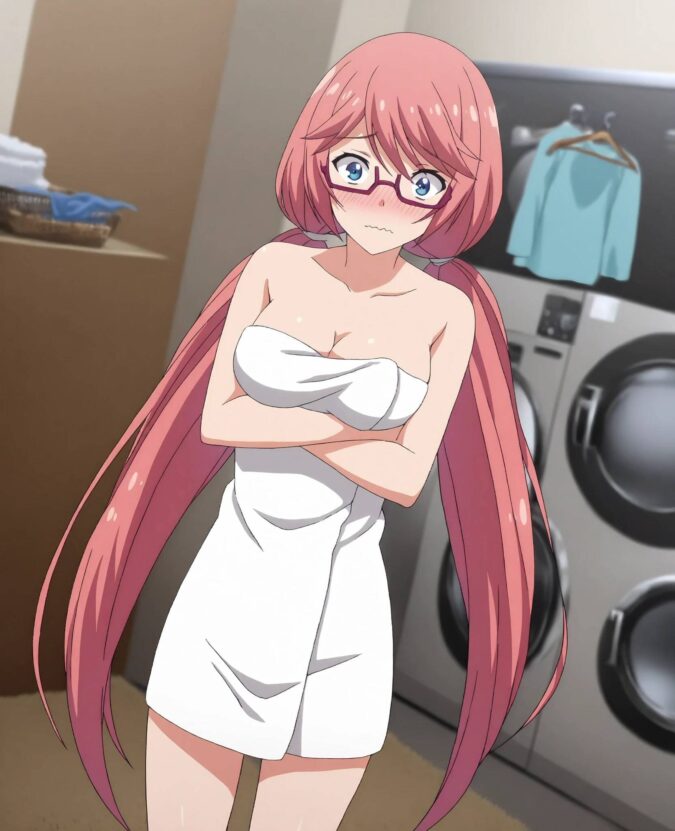 お風呂上がりの眼鏡美少女