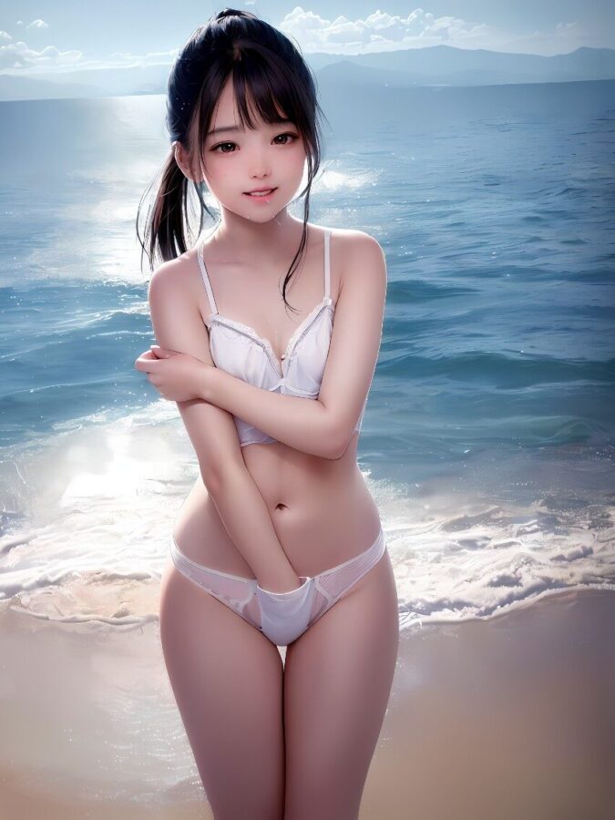 オナニーしてそうな下着姿の貧乳美少女